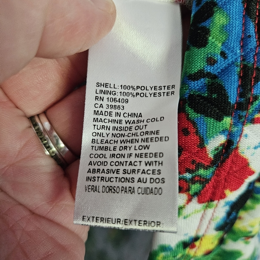 Catherine Malandrino Quilted Pleated Fawn Floral Dress Size 10 - Picture 5 of 7